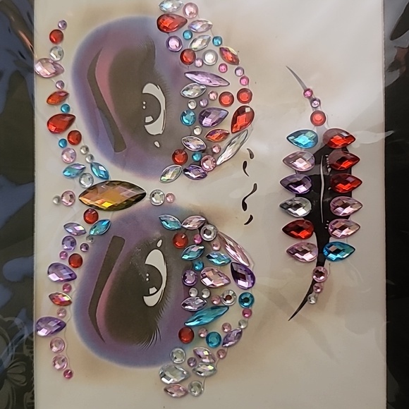 Face Gems 3D Crystal Colorful Acrylic Rhinestone Sticker Reuseable Decorations 5 - Picture 3 of 4